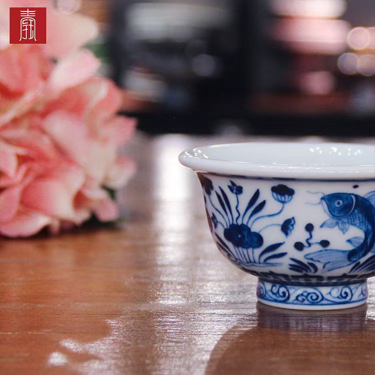 景德钰青·主人杯【鱼藻纹】