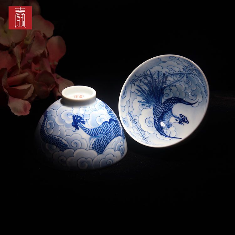 景德钰青•主人杯【青花龙凤主人杯】