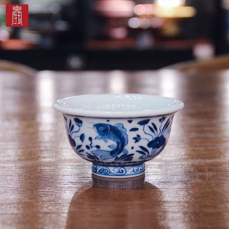 景德钰青·主人杯【鱼藻纹】