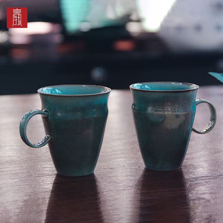 景德钰青•【柴烧水杯】