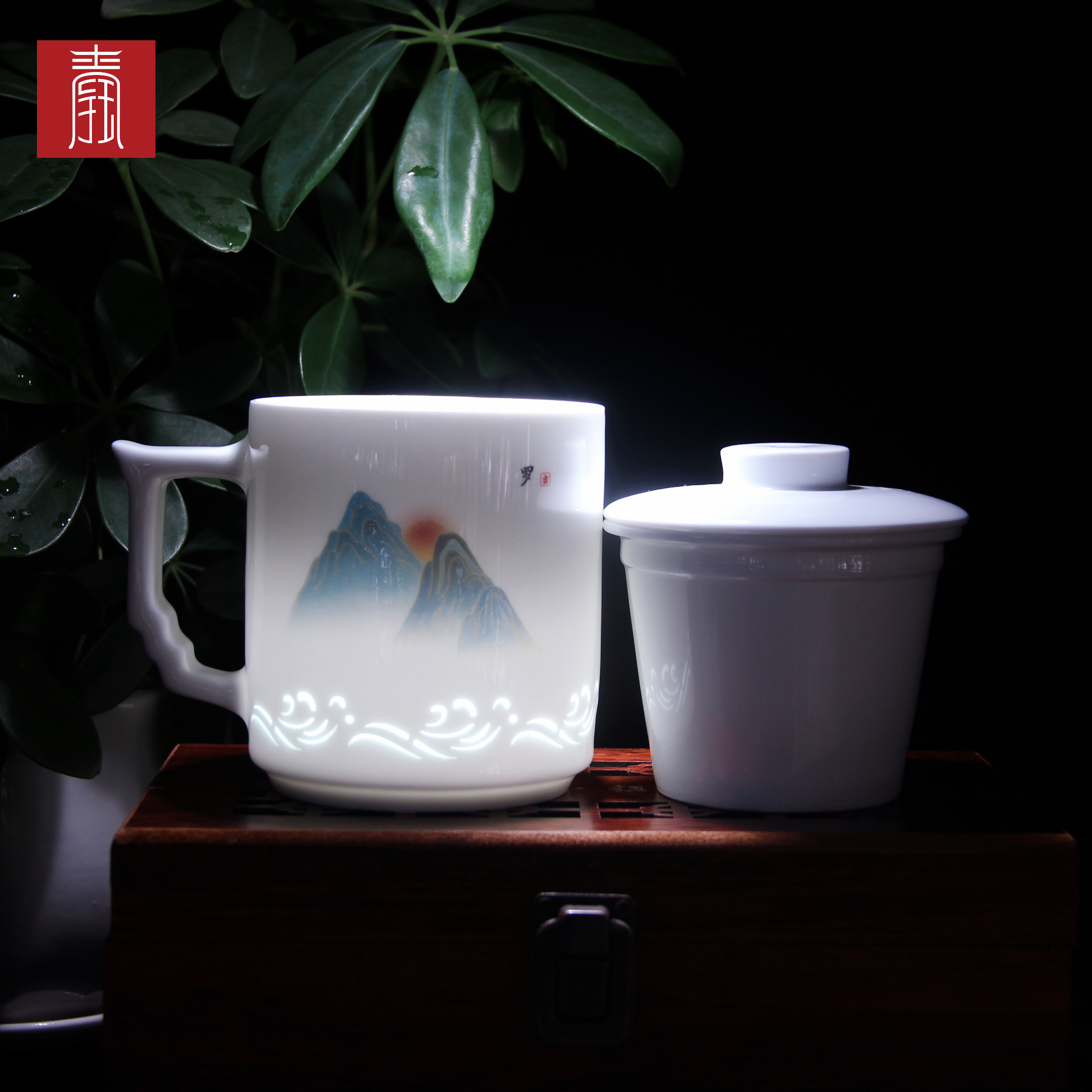 景德钰青 •私人定制【观山·观心·观自在】办公杯