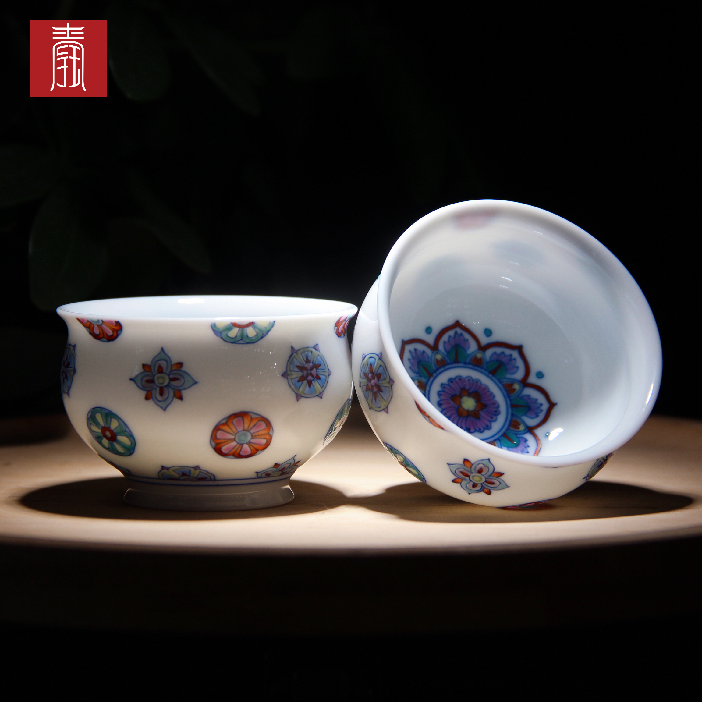 景德钰青•主人杯【皮球花】