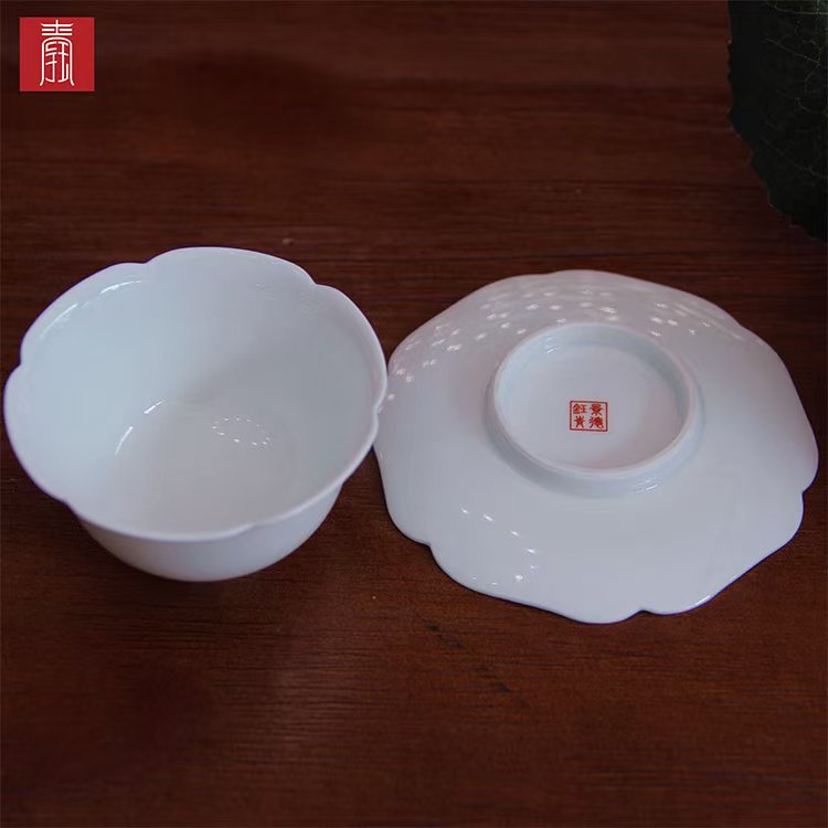 景德钰青•【白玉对杯】