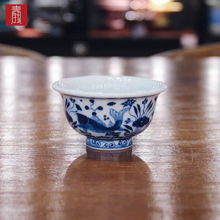 景德钰青·主人杯【鱼藻纹】