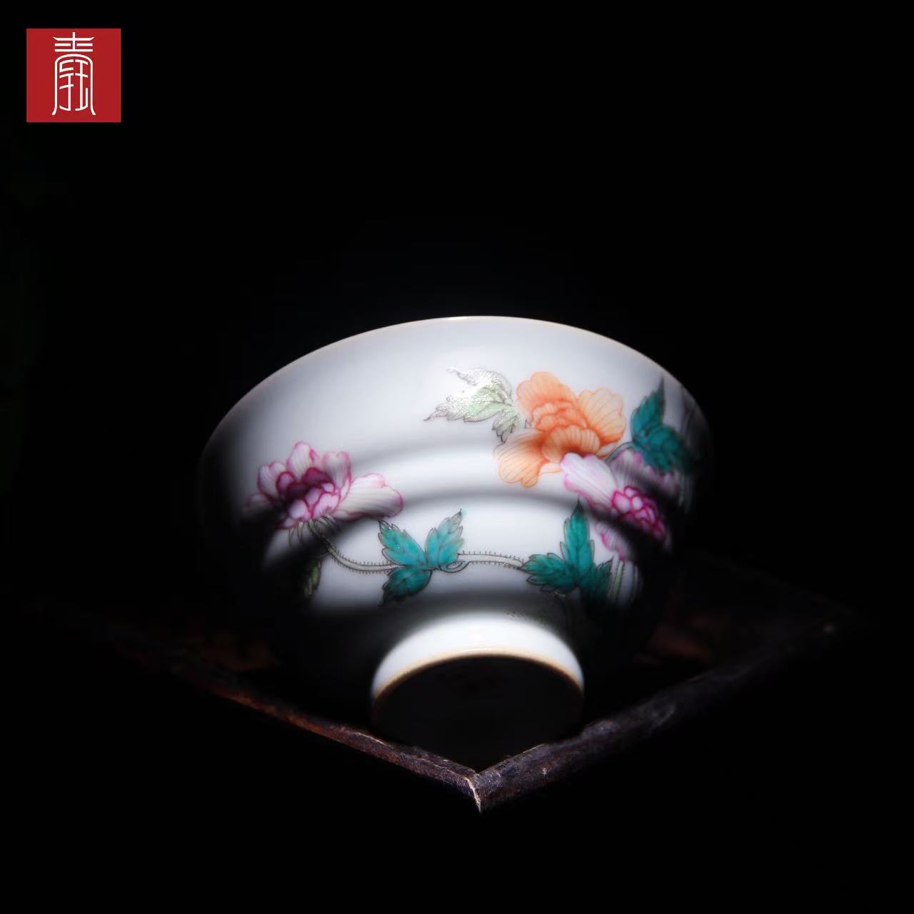 景德钰青 •私人定制【虞美人双飞蝶主人杯】