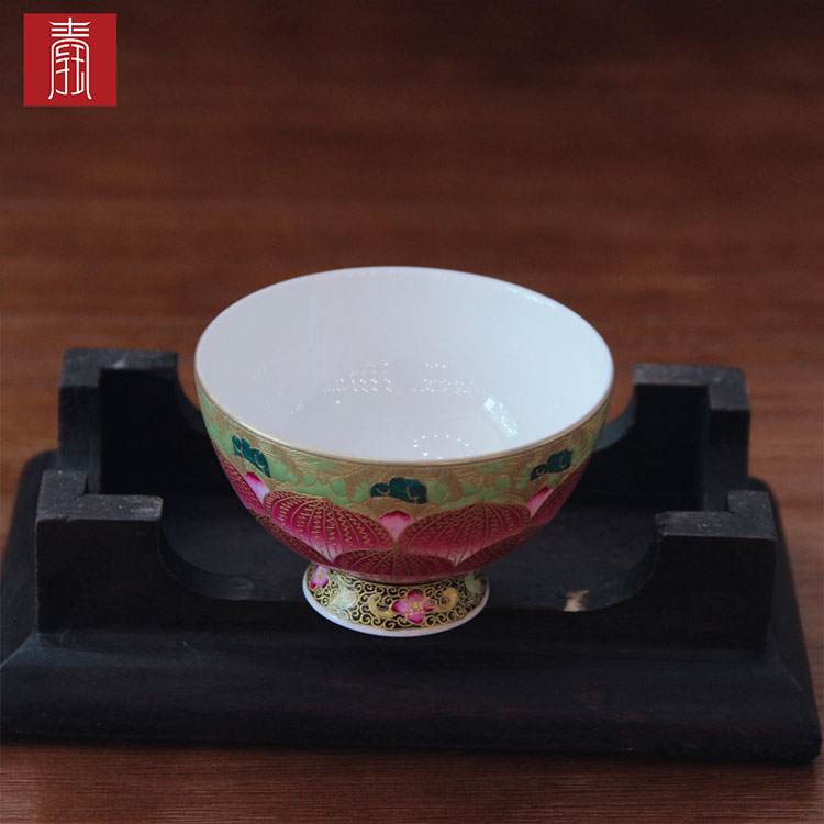 景德钰青•掐丝珐琅彩杯【莲花】