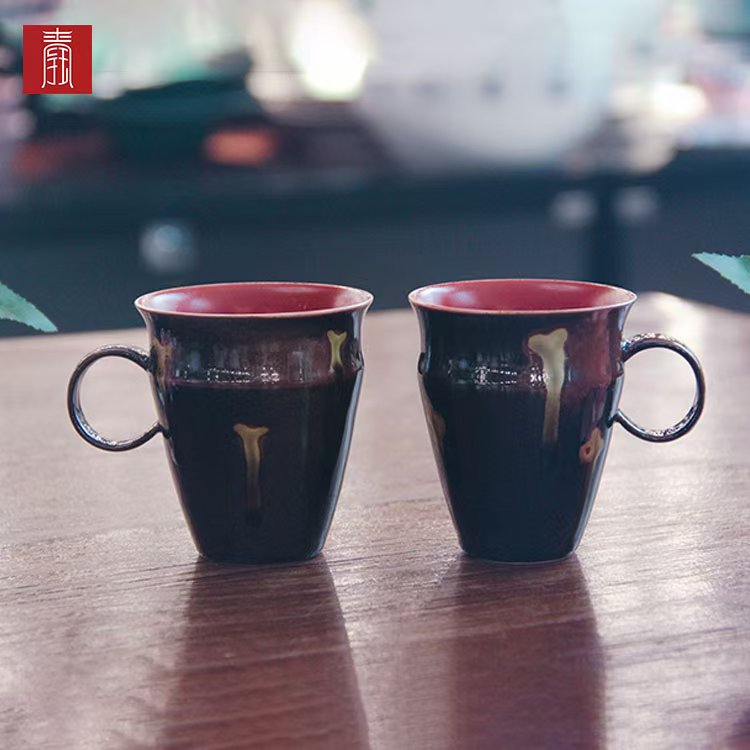 景德钰青•【柴烧水杯】