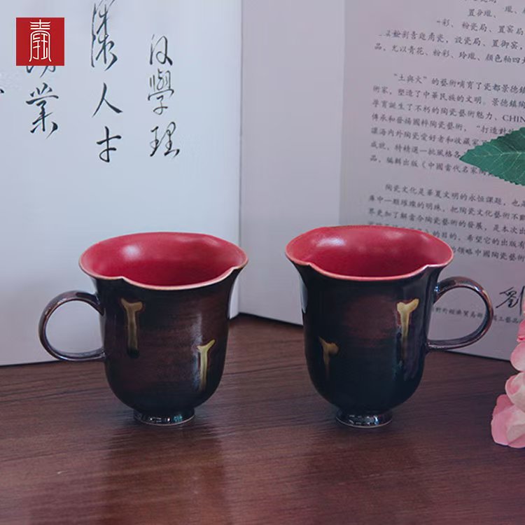 景德钰青•【柴烧水杯】