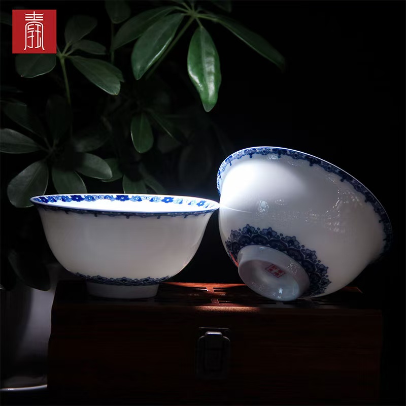 景德钰青•六六顺饭碗【富贵吉祥】