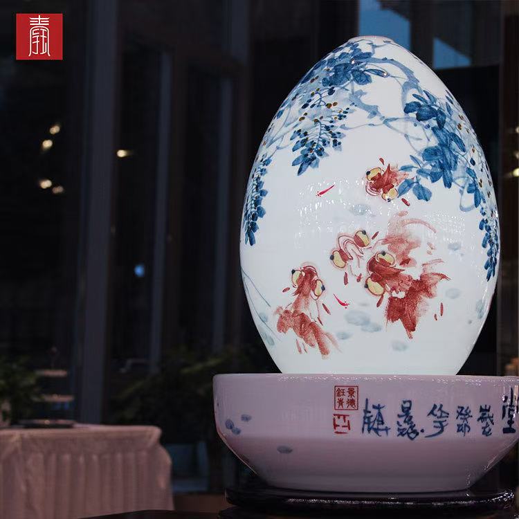 景德钰青·财源滚滚流水瓶【金玉满堂】