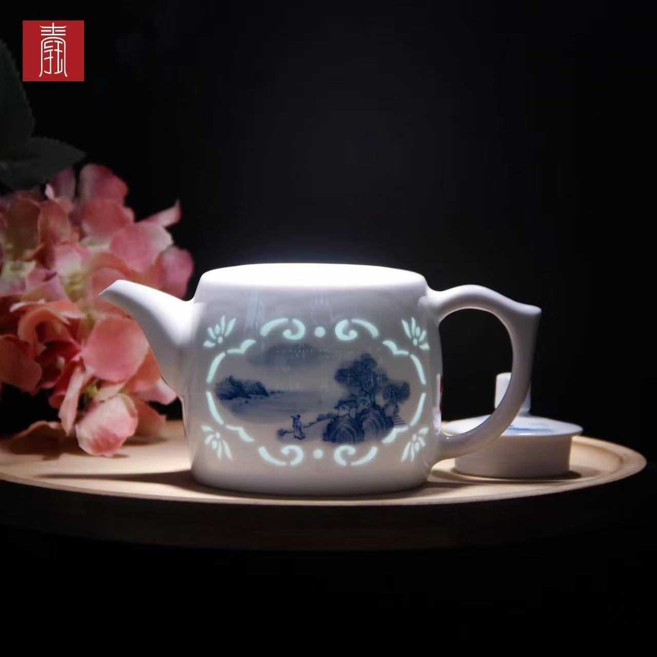 景德钰青 ·手绘茶具【福满乾坤】