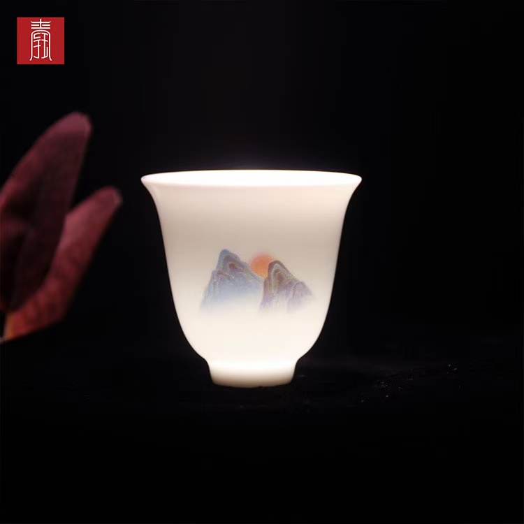 景德钰青•【白瓷观山茶器】