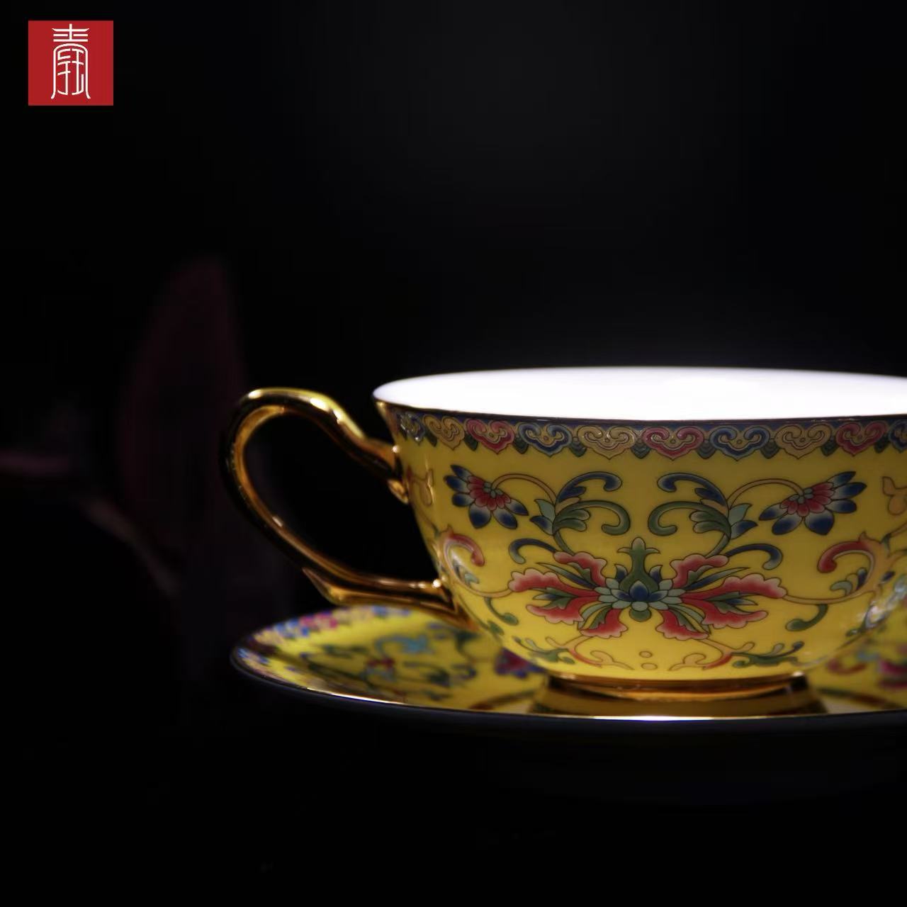 景德钰青•【珐琅彩 咖啡杯】