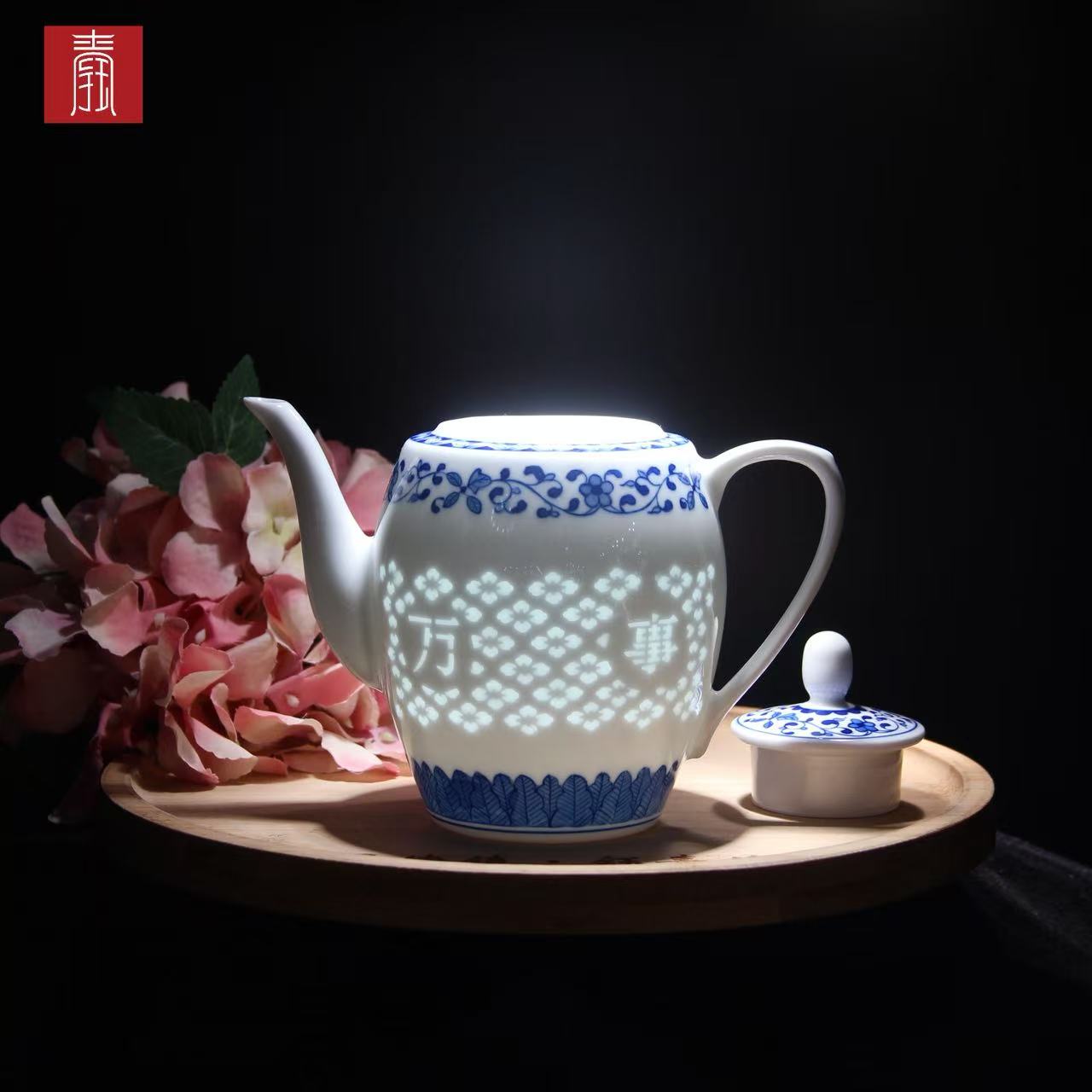 景德钰青 ·手绘茶具【万事顺钰】