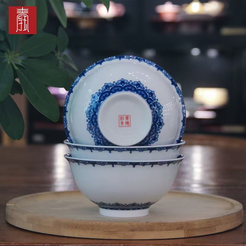 景德钰青•六六顺饭碗【富贵吉祥】