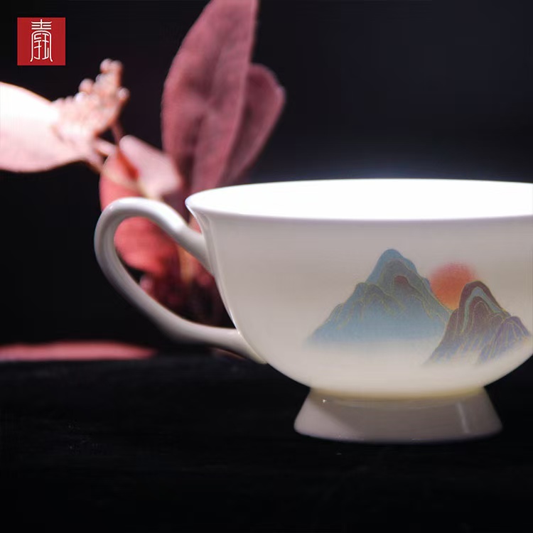 景德钰青•【观山 咖啡杯】