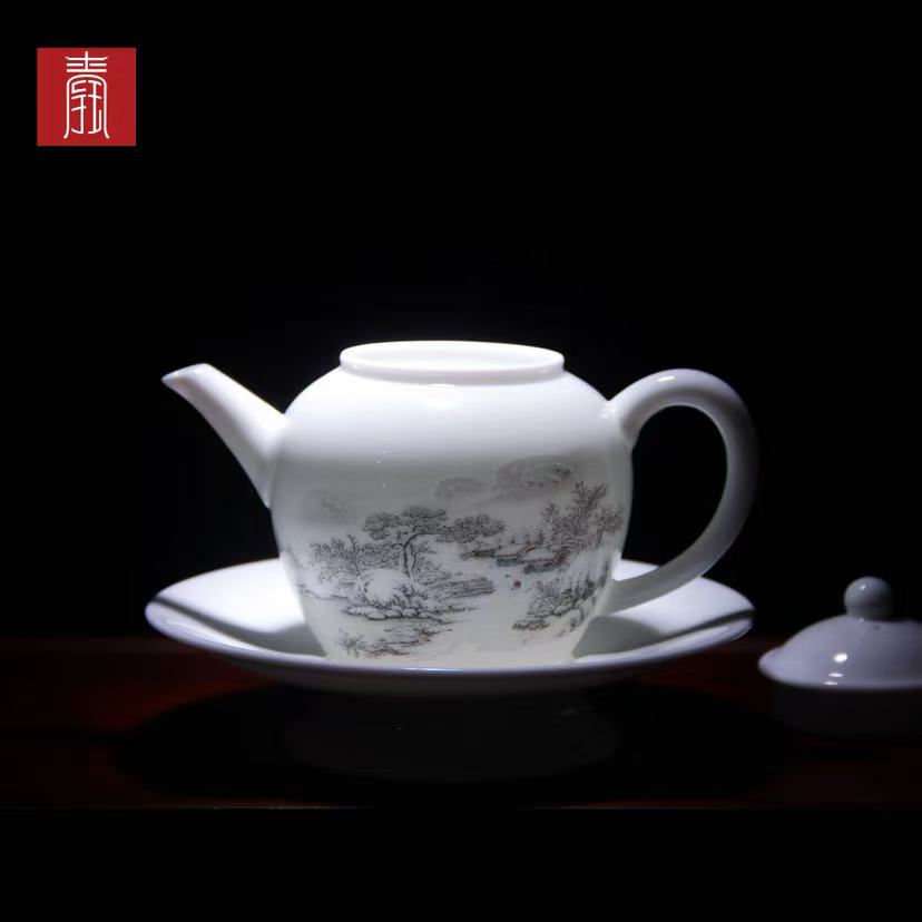 景德钰青•【白瓷•瑞雪丰年茶具】