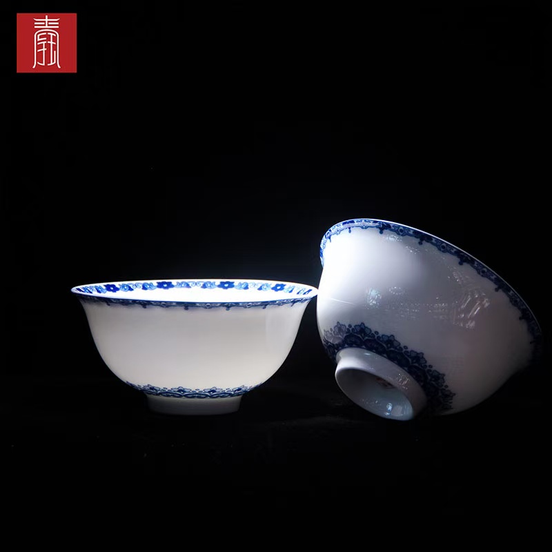 景德钰青•六六顺饭碗【富贵吉祥】