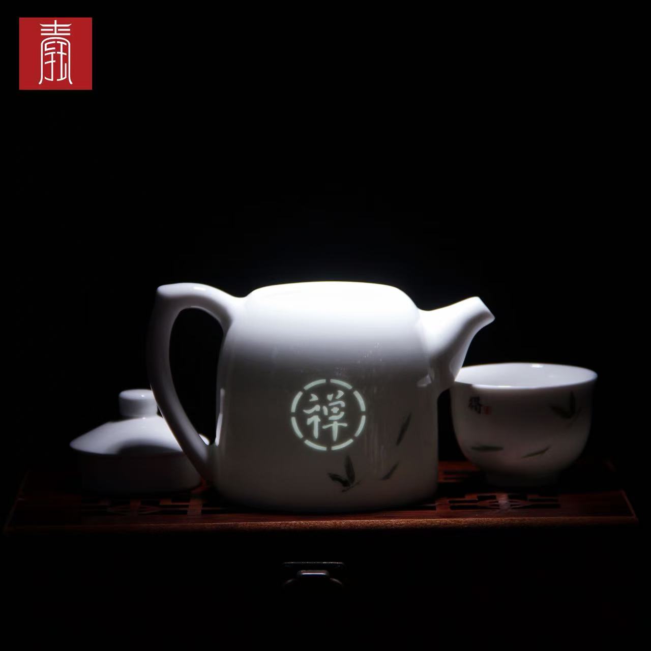 景德钰青 ·【竹报平安节节高 禅钰玲珑茶具】