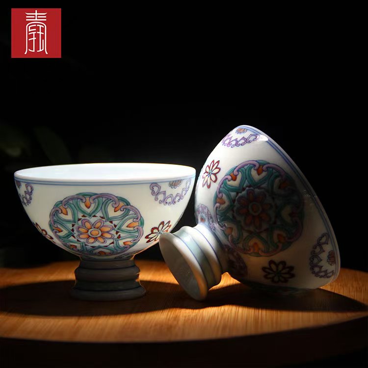 景德钰青•主人杯【宝相斗彩主人杯】